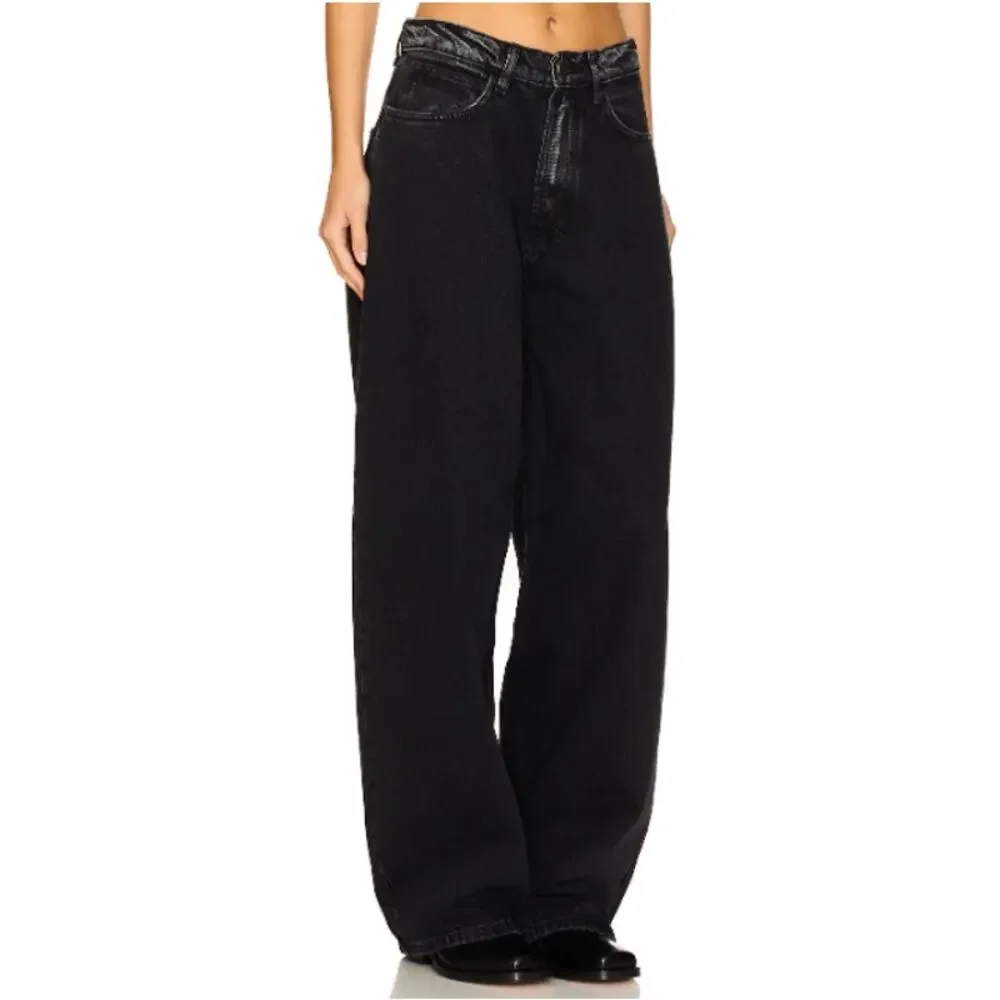 Ronny Kobo Women's Charcoal Naomi Wide Leg Jeans Size 25 - Picture 12 of 13